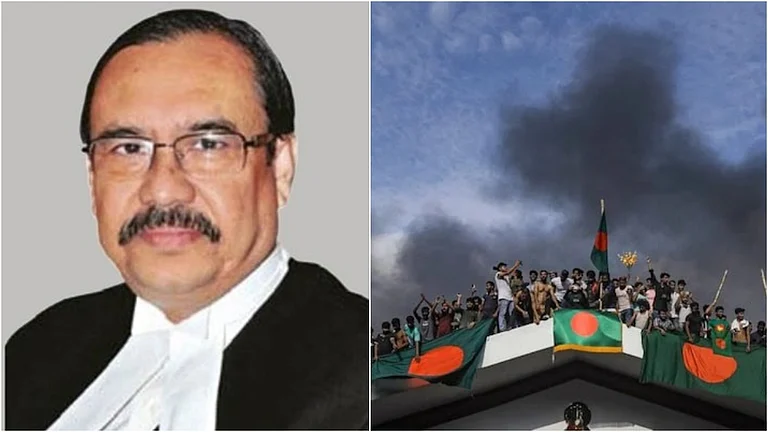 Bangladesh Chief Justice Obaidul Hassan (L) | - X/ChoosyBluesy